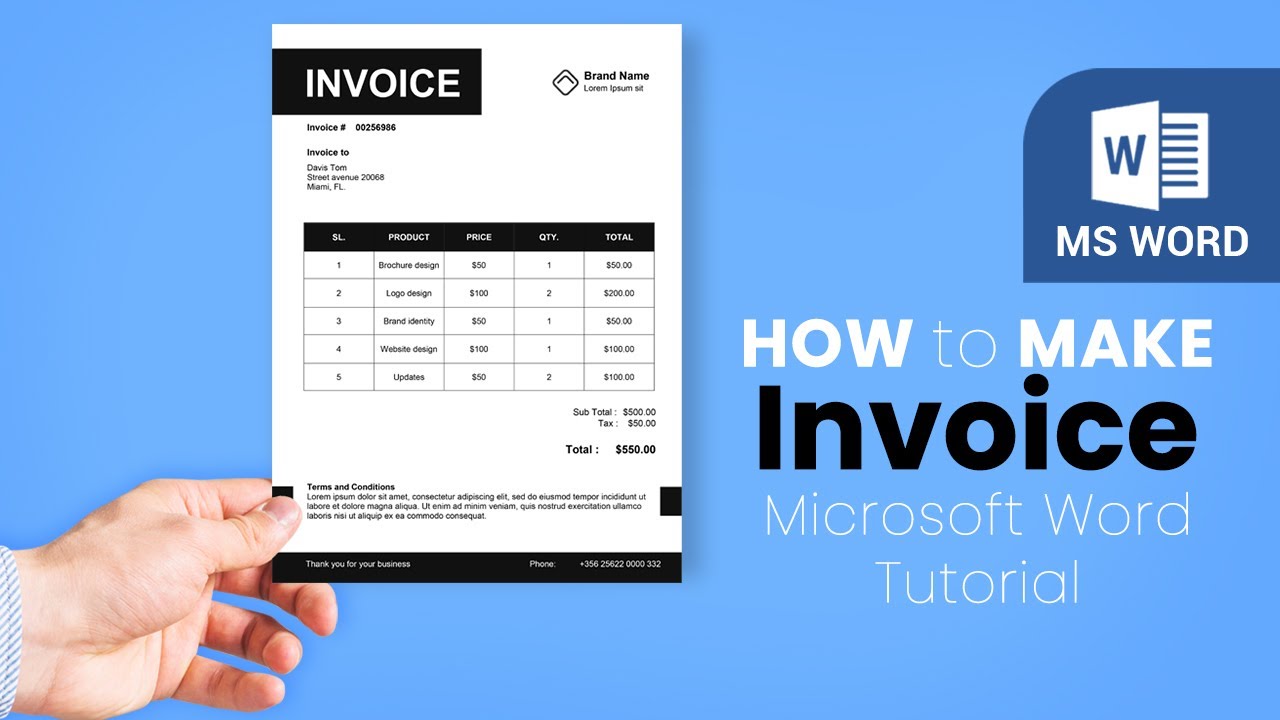 Making a Professional Invoice Design in MS Word |  l  DOWNLOAD FREE ⬇ (2021)