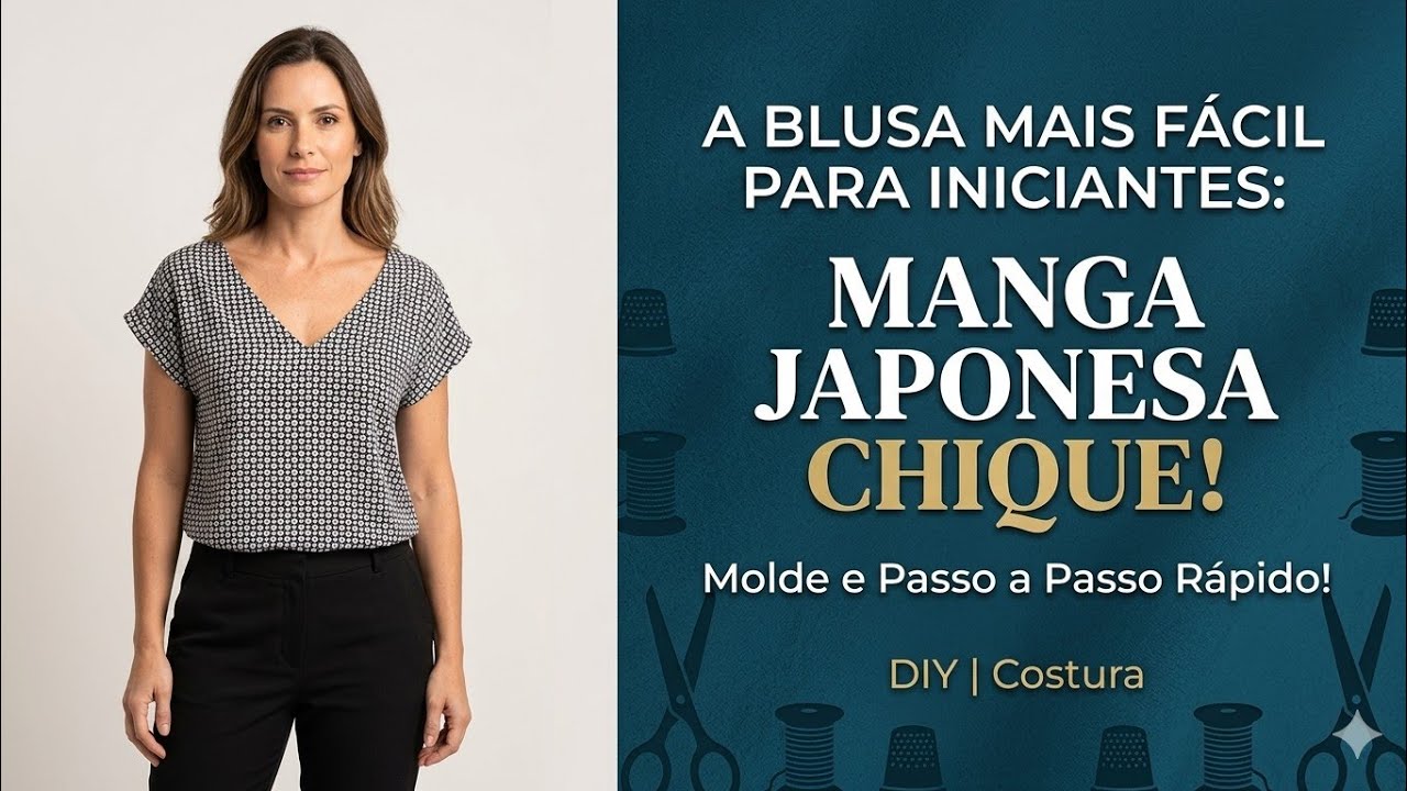 ✅️ Blusa para iniciantes manga japonesa_ Costura fácil Passo Passo para iniciante Gisleide Novelo