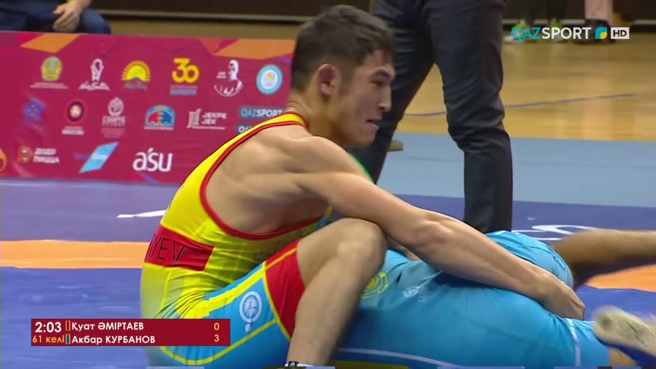 Еркін күрес. Қазақстан чемпионаты. 61 кг. Финал. Акбар Курбанов - Куат Амиртаев