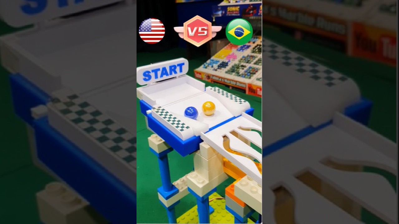 Epic Marble Race Battle! USA vs Brazil Through 5 Funnels! #marblerun #fubeca