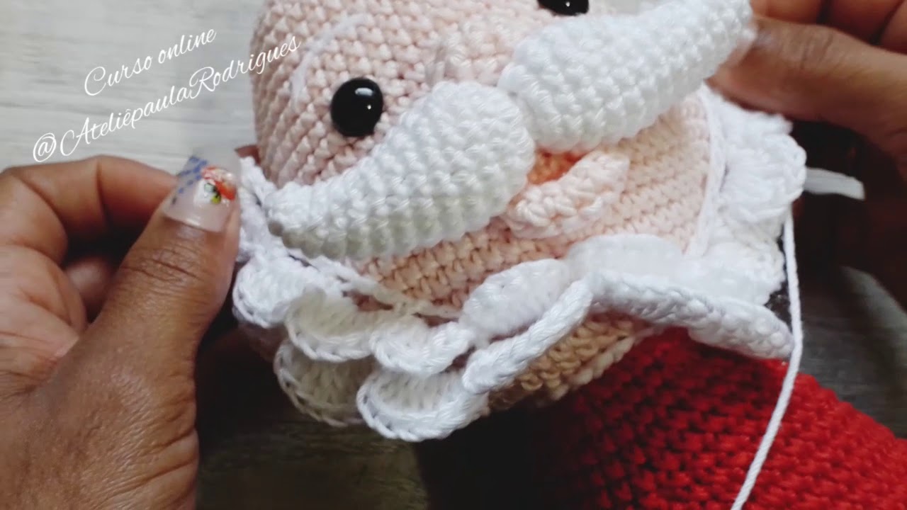 Barba para papai Noel amigurumi