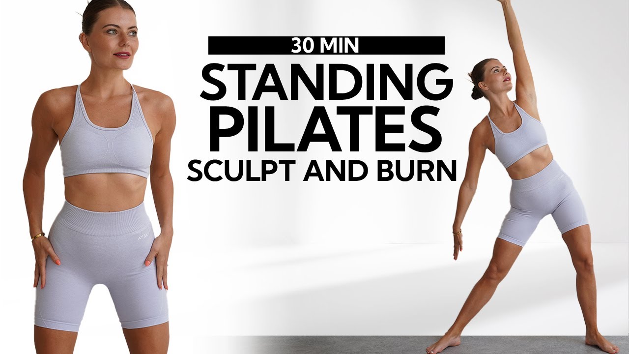 30 MINUTE STANDING PILATES WORKOUT FOR WEIGHT LOSS- No Repeats | Fat Burning