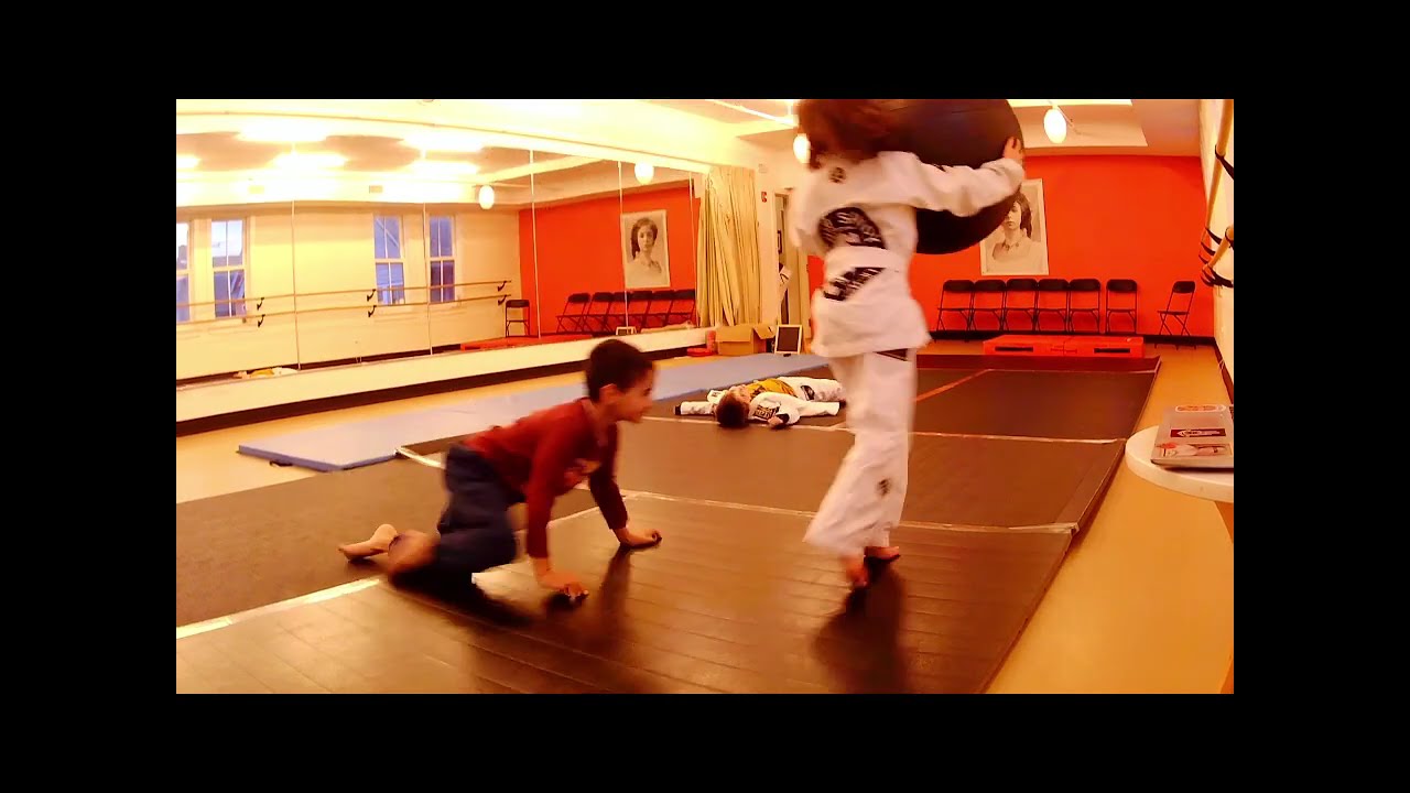 Kids + Adults BJJ Class: Breakfalls, Grip Breaking, Pogo Stick Pass/Takedown + Cross-Body Pin