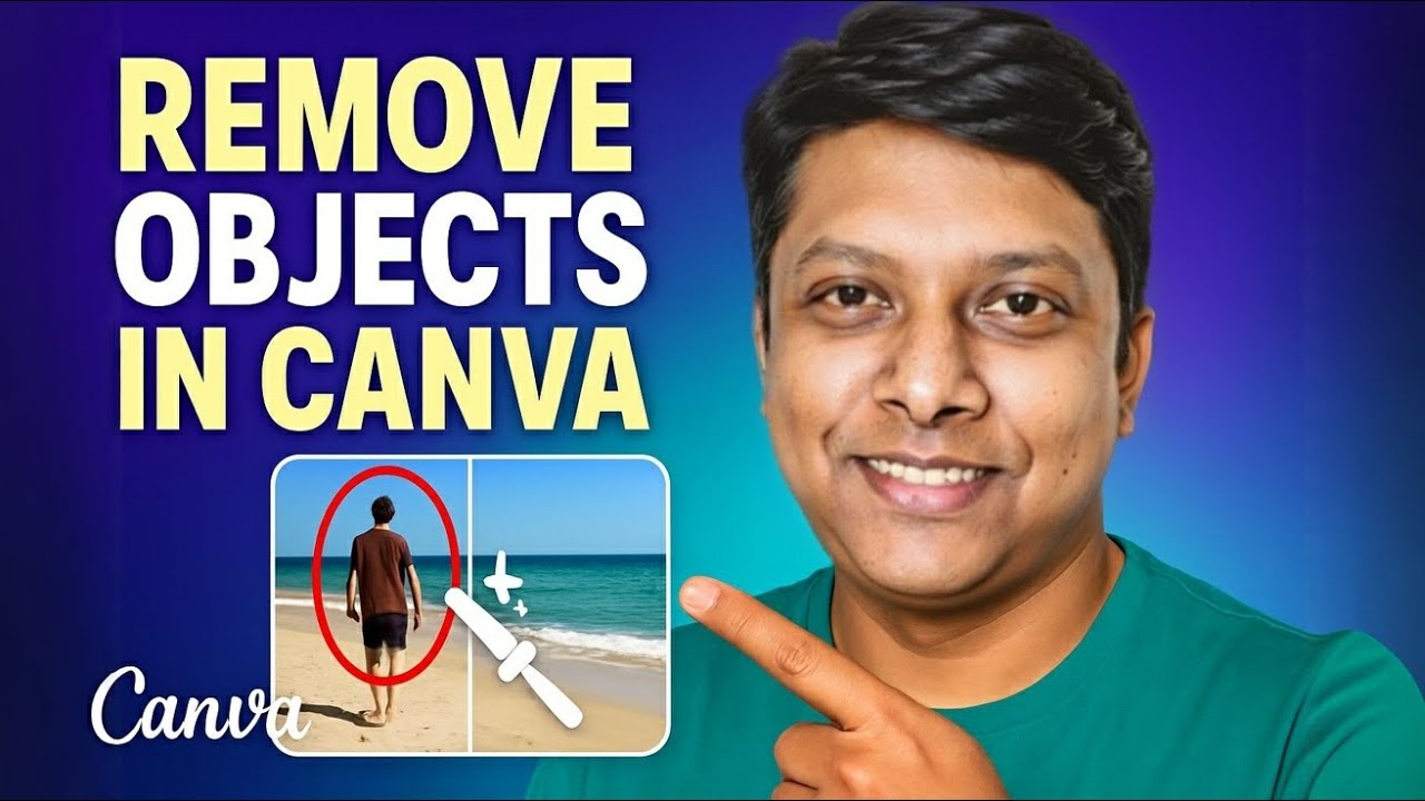 Как удалить ненужные объекты с фотографий в Canva! Сотрите всё с изображения в Canva