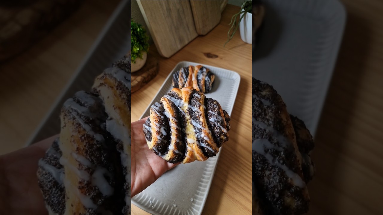 Mohnschnecken mal anders nach Franzbr&ouml;tchen Art.#mohn#rezept#backen