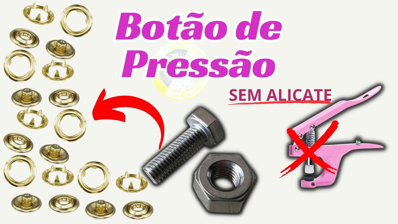 Como colocar botão de pressão de metal SEM ALICATE😉//  How to put snap buttons without tool