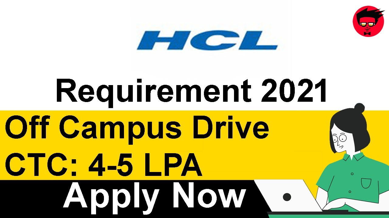 HCL Hiring Fresher 2021 batch | off campus hiring | IT Jobs | HCL Jobs 2021