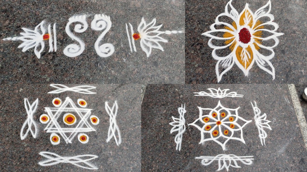 తులసి కోట ముగ్గులు//Tulasi Kota rangoli designs//Pooja room muggulu.