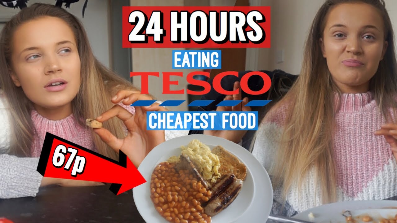 24 HOURS EATING THE CHEAPEST FOOD IN THE SUPERMARKET *SHOCKED*