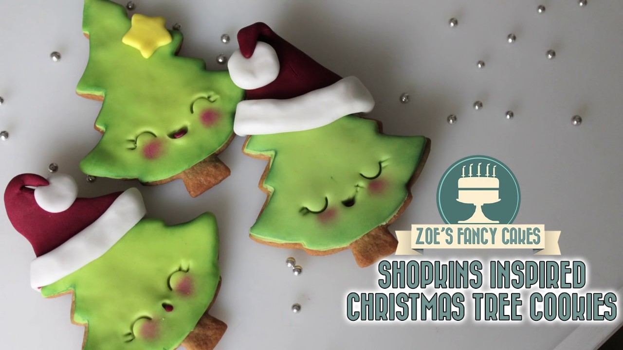 Christmas tree cookies Shopkins inspired