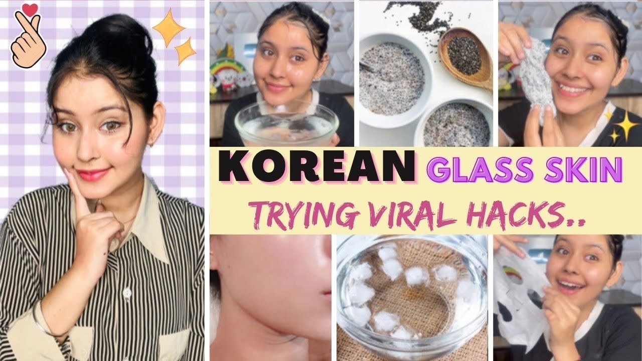 Korean Glass Skin Challenge 😍 | Trying viral Glass Skin Hacks and Remedies !