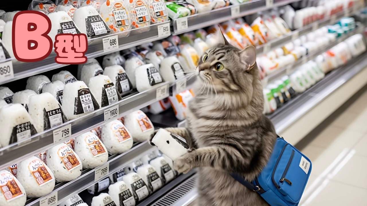 【血液型別】値上がりしたコンビニでの猫の反応が違いすぎた😺