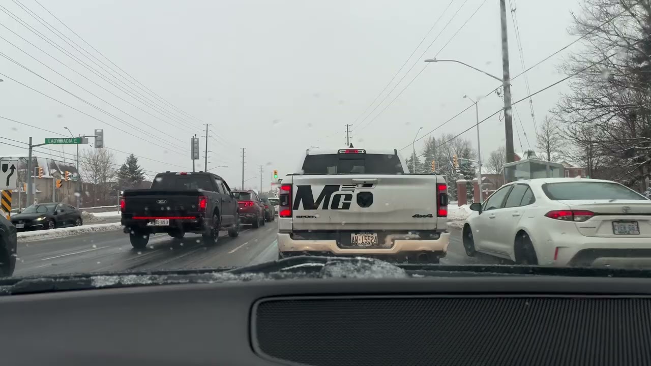Toronto freezing rain drive Mazda 3 