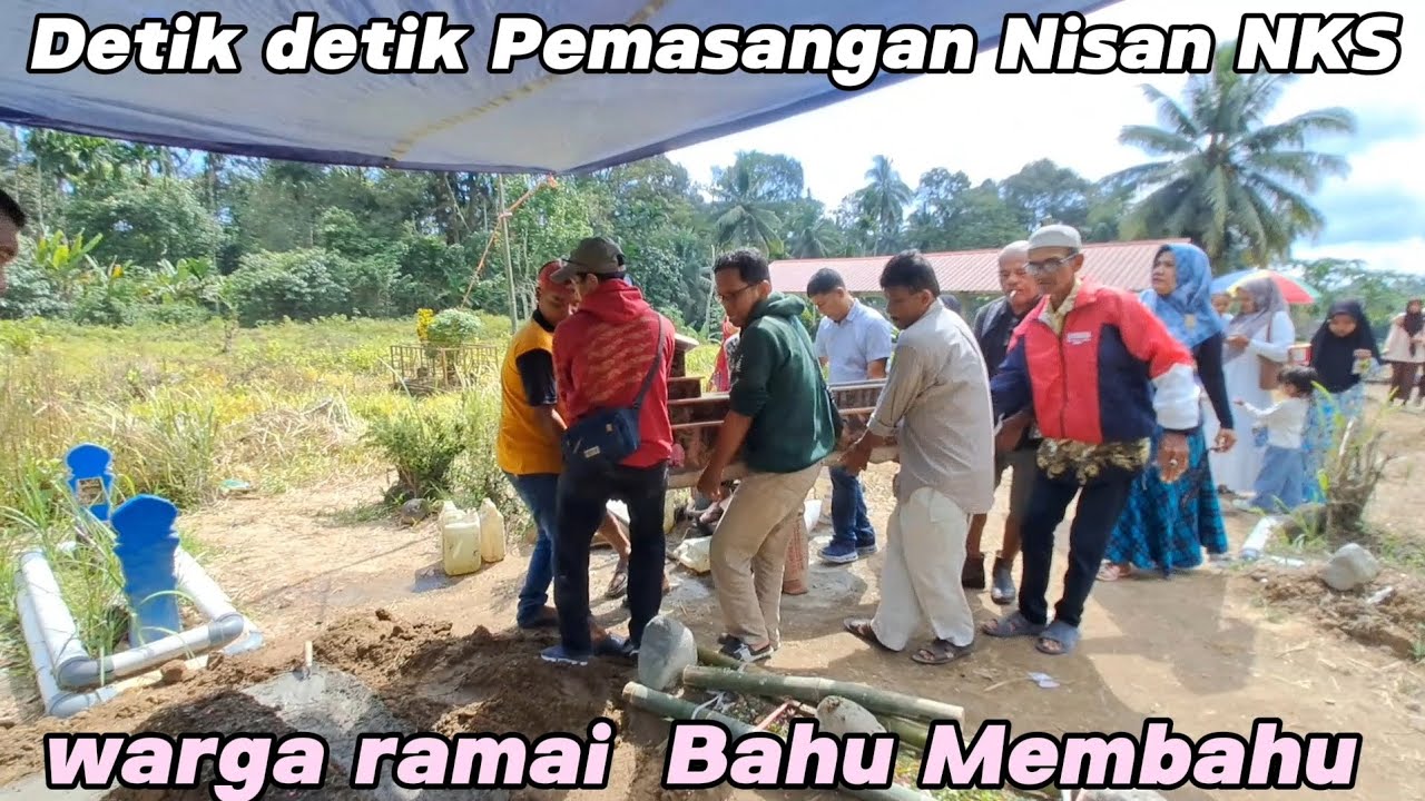 DETIK DETIK PEMASANGAN NISAN GRANIT ALMARHUMAH NIA KURNIA SARI‼️WARGA MEMENUHI LOKASI KUBURAN