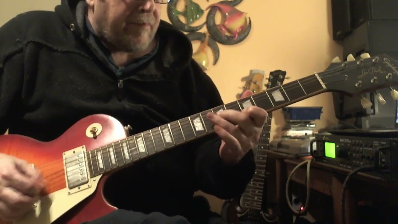 Blues Rock in E with Epiphone outfit Les Paul 1959 into Marshall JCM 800 Axe FX2