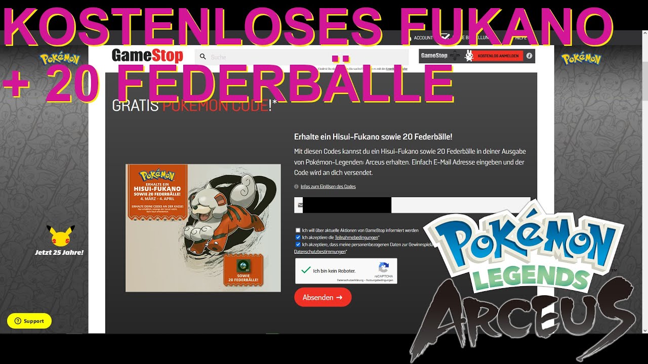 KOSTENLOSES FUKANO + 20 FEDERBÄLLE - NEUES GEHEIMGESCHENK | Pokemon-Legenden: Arceus