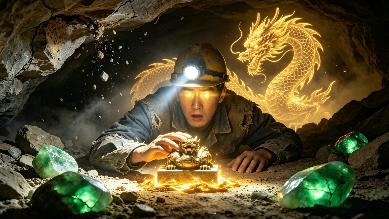 Poor guy meets dragon in mine, awakens x-ray vision, gets rich from stone betting and antiques.