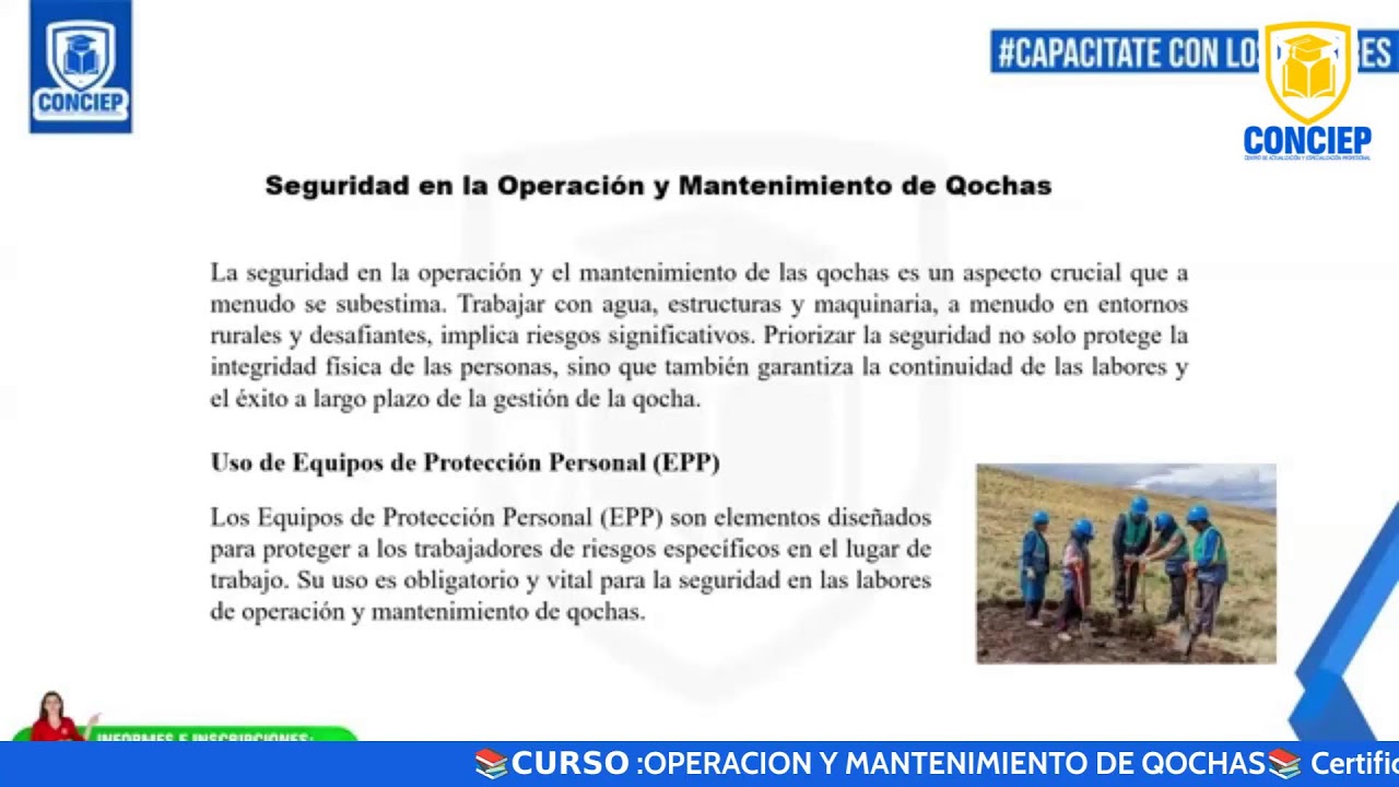 📚𝗖𝗨𝗥𝗦𝗢 :OPERACION Y MANTENIMIENTO DE QOCHAS📚