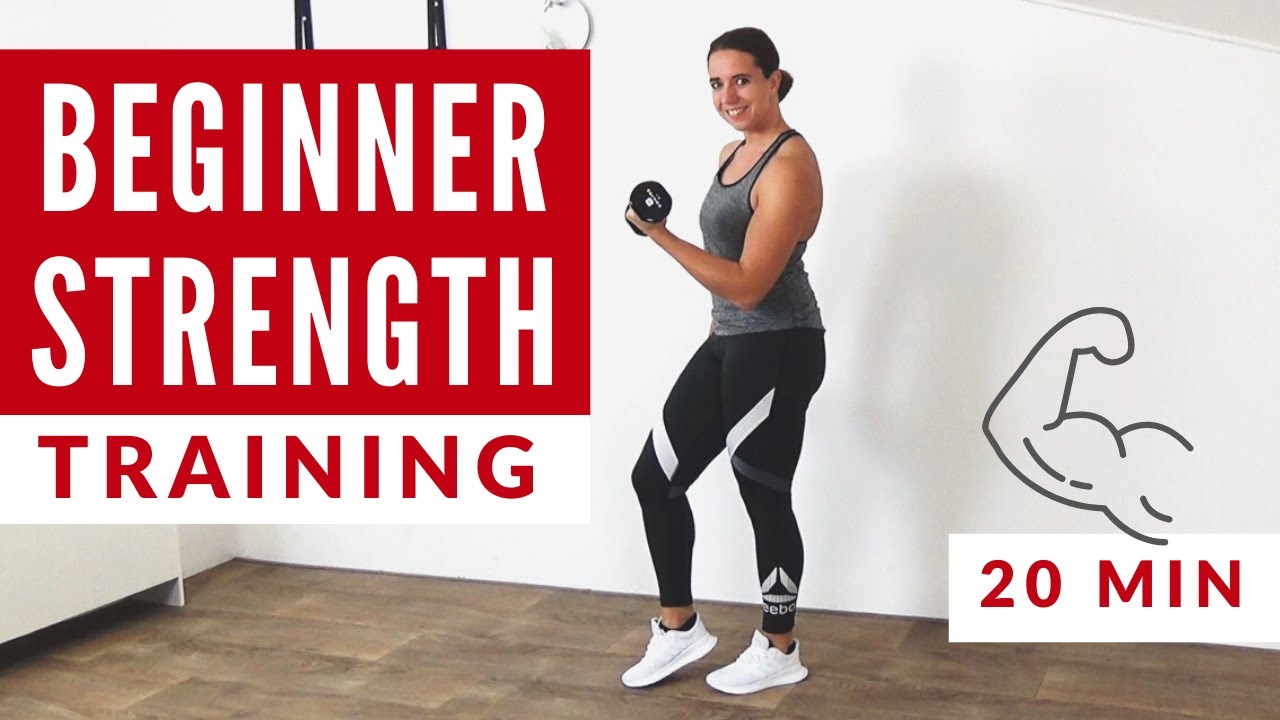 20 Minute Full Body Strength Workout for Beginners – Follow along At Home - With Dumbbells