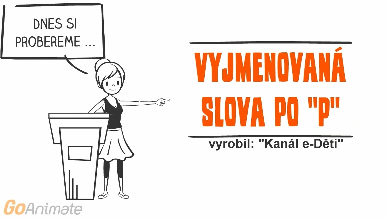 Český jazyk Vyjmenovaná slova po P Animované výukové HD video