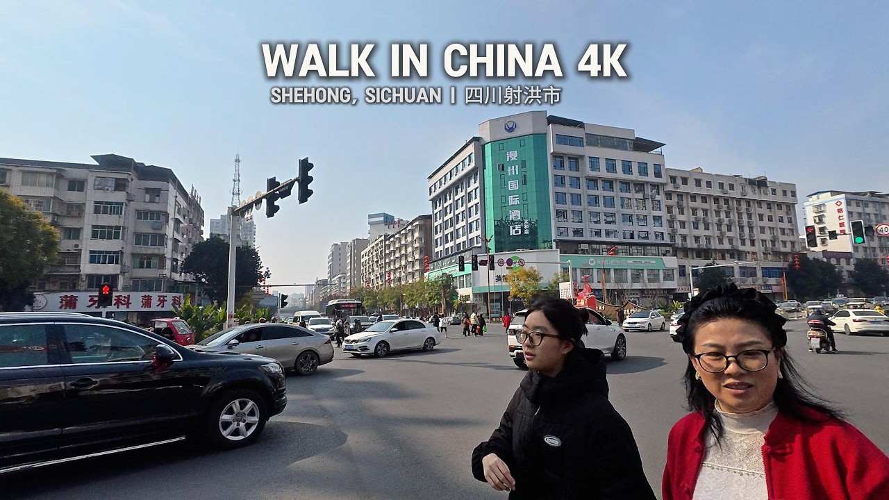 Walking in Real photos taken on Taihe Avenue in Shehong, Sichuan, China 🇨🇳  2026 四川射洪太和大道中段街頭實拍