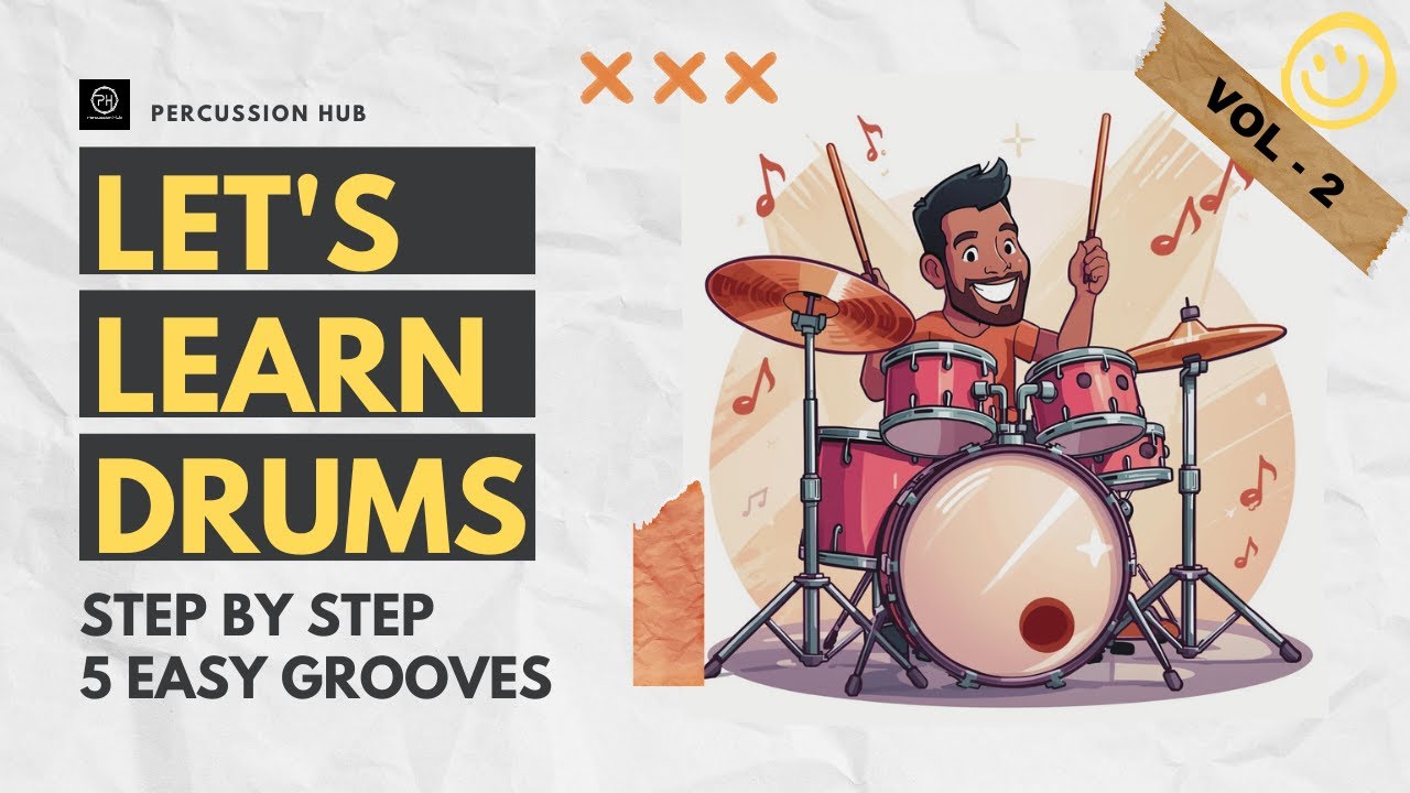5 Easy Drum Beats for Beginners | Learn with Notation | Vol. 2 | Practice at 90 BPM | Free Lessons