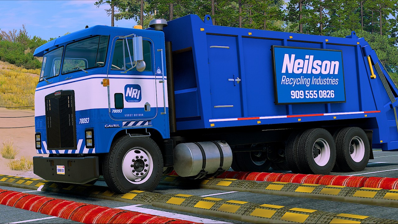 Trucks and Cars vs speed bumps | BeamNG Drive 561
