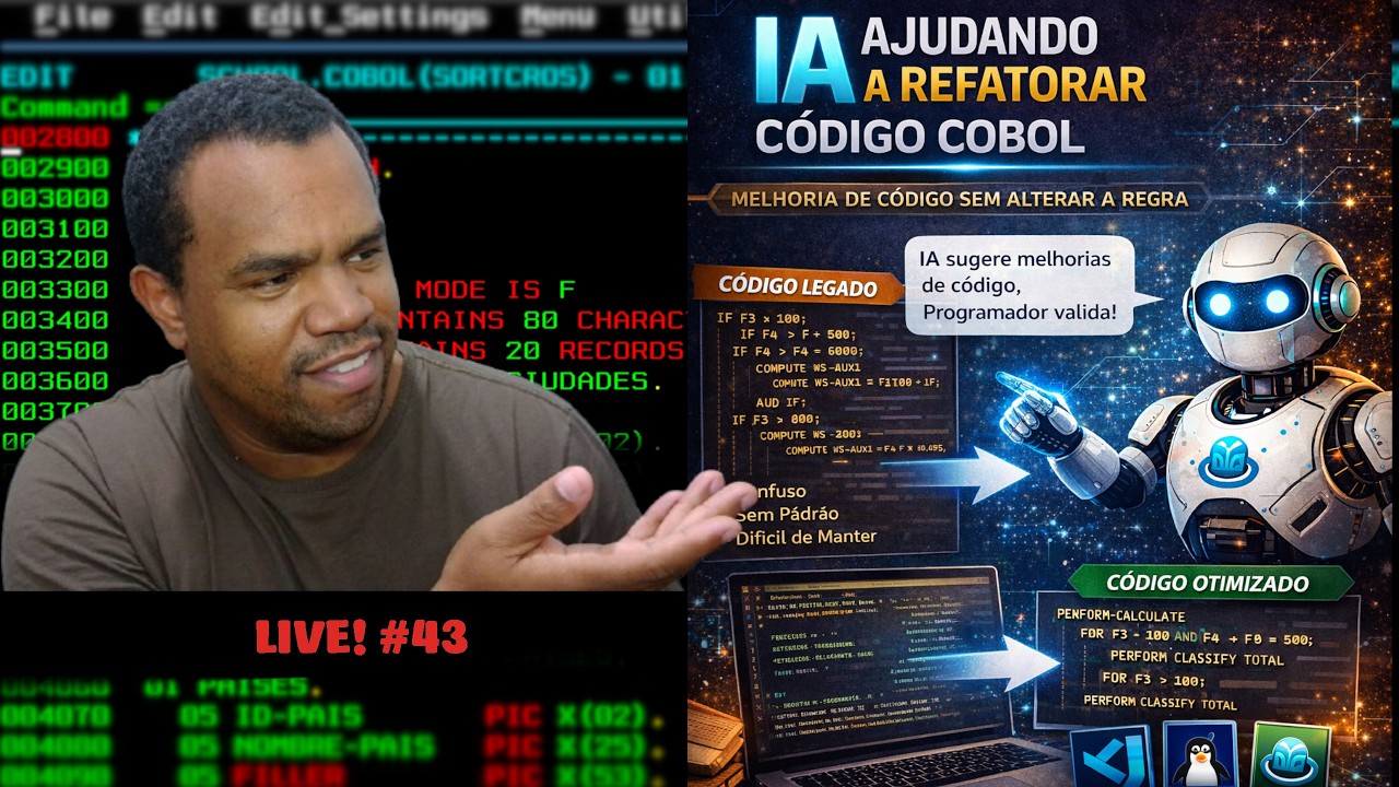 💻 COBOL + IA: Refatoração assistida com responsabilidade | Live #43 – Série COBOL + IA