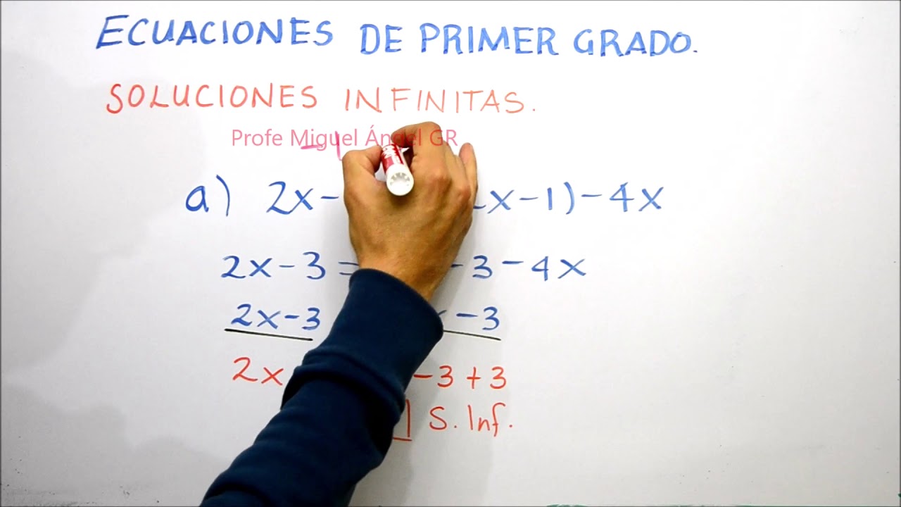 A.33 Ecuaciones de primer grado. Soluciones infinitas