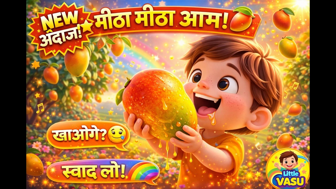 Meetha Meetha Taaza Aam 🥭 | Mango Song for Kids | Hindi Summer Rhyme|स्वादिष्ट आम का गाना