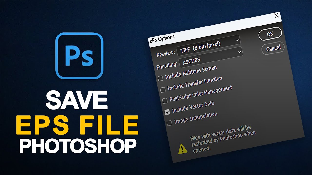 How to Save EPS File in photoshop | Adobe Photoshop Tutorial