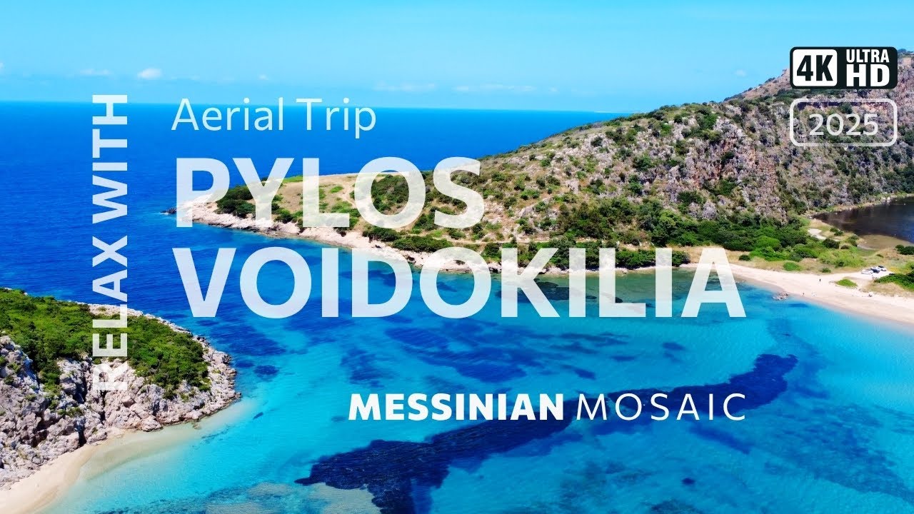Relaxing Video | From Voidokilia to Pylos | 4K Drone | Messinia, Peloponnese | Greece #travelgreece