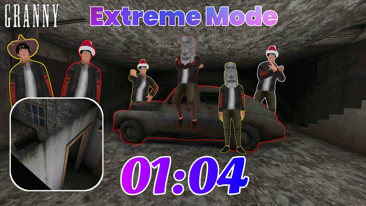 Granny Multiplayer - 6 Players, Extreme Mode Speedrun In 01:04 [Car Escape]