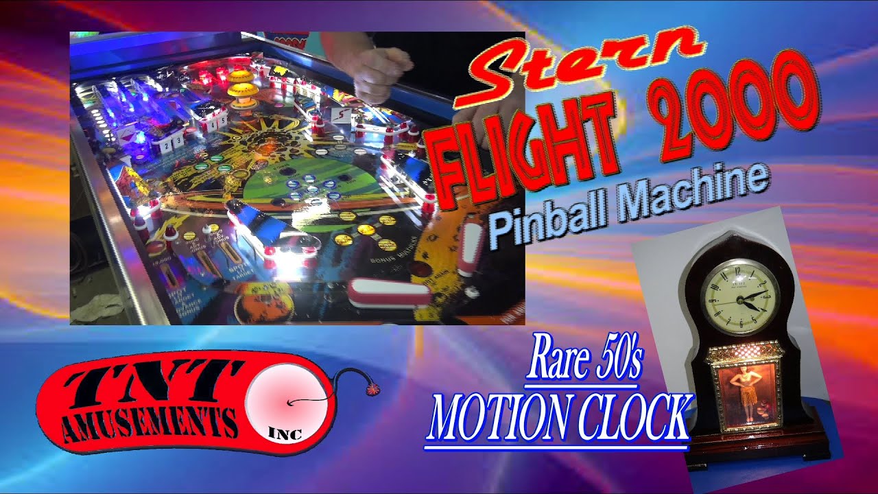 #62 Stern FLIGHT 2000 пинбольный автомат и редкие MOTION CLOCKS - TNT Amusements