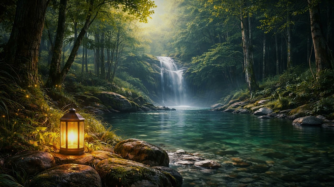 Forest Waterfall Calm 🌿💧 | Deep Relaxing Ambient Soundscape