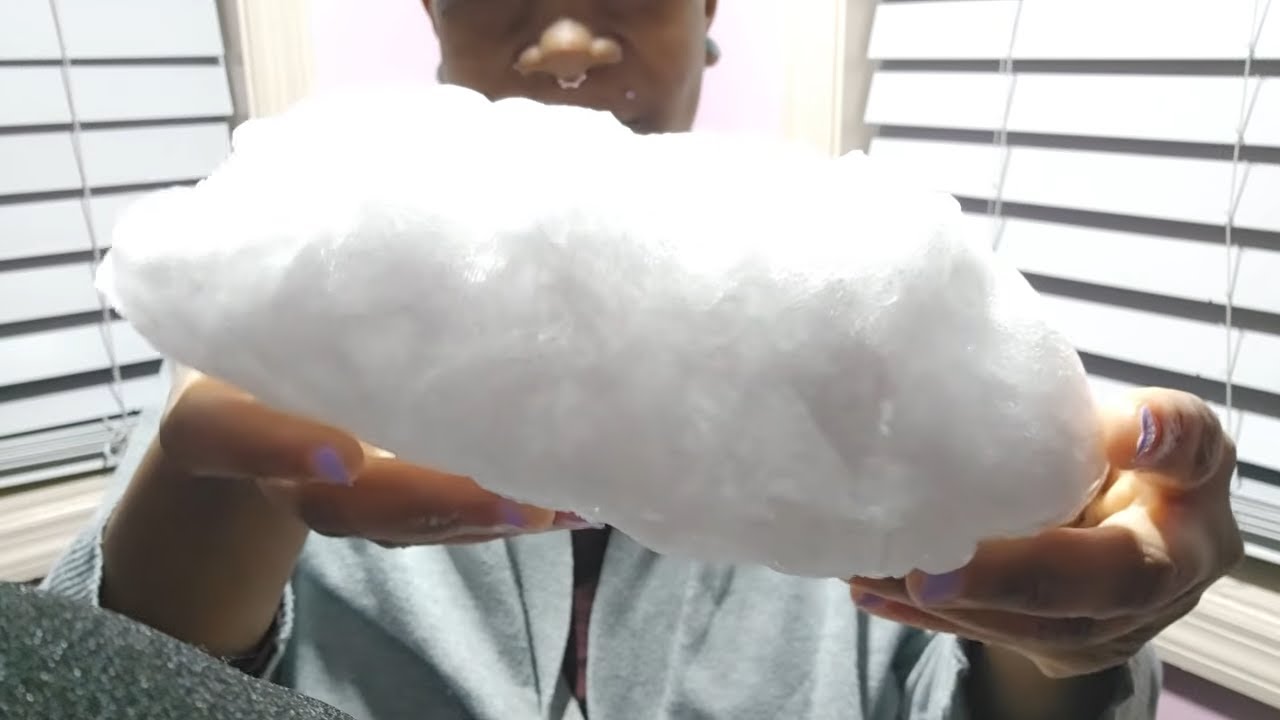 CRUNCHY SNOW LOG SLIGHTLY MELTED AND REFROZEN #asmr #mukbang