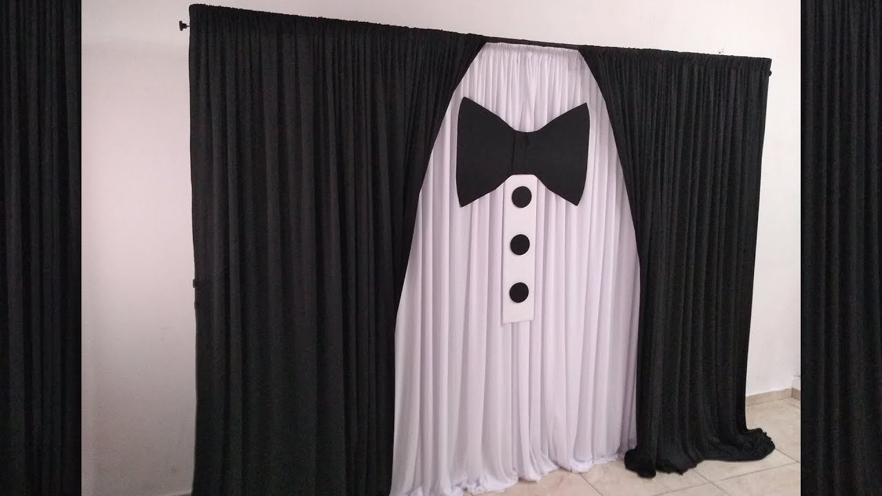 Como Fazer Painel de Cortinário de Terno e Gravata Masculino Para Decoração de Festa Painel Smoking