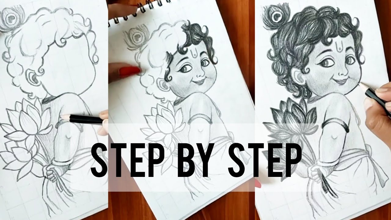 How to draw kanha ji❤️? #subscribe 