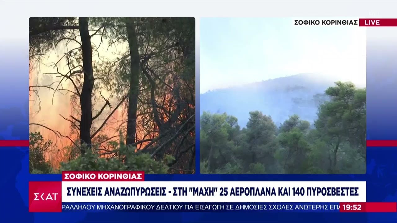 Μάχη με τις φλόγες σε Σοφικό Κορινθίας και Ευζώνους – Το χρονικό και η τρέχουσα εικόνα | Ειδήσεις