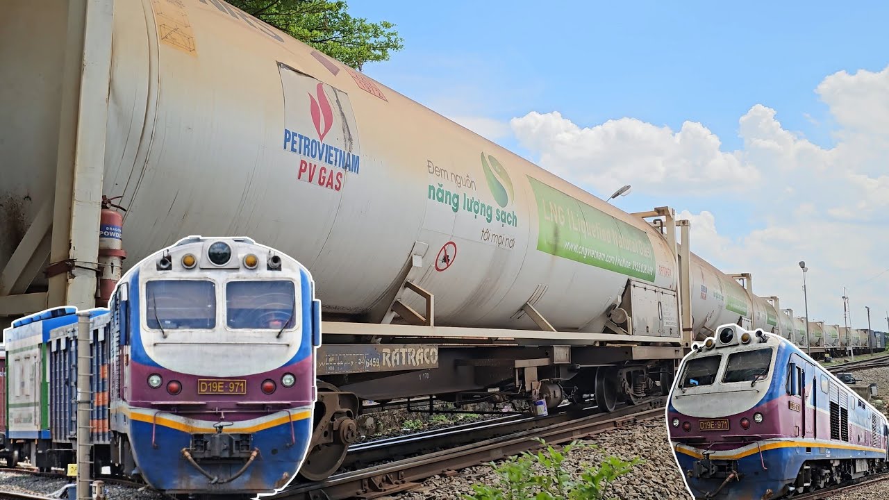GA TRẢNG BOM: TÀU HÀNG ASY2 KÉO TOA G VÔ MÓC CÁC TOA XÌ TẸC KHÍ LNG RỒI RA BẮC