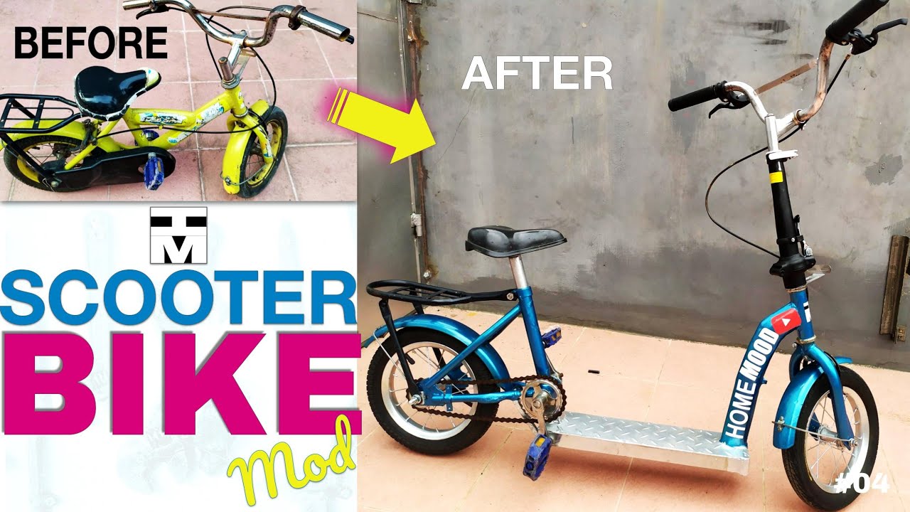 Modifikasi sepeda anak menjadi sepeda skuter - Scooter bike modification