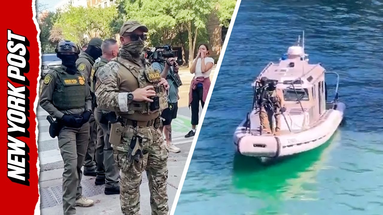 Federal Agents Patrol Chicago River and Streets