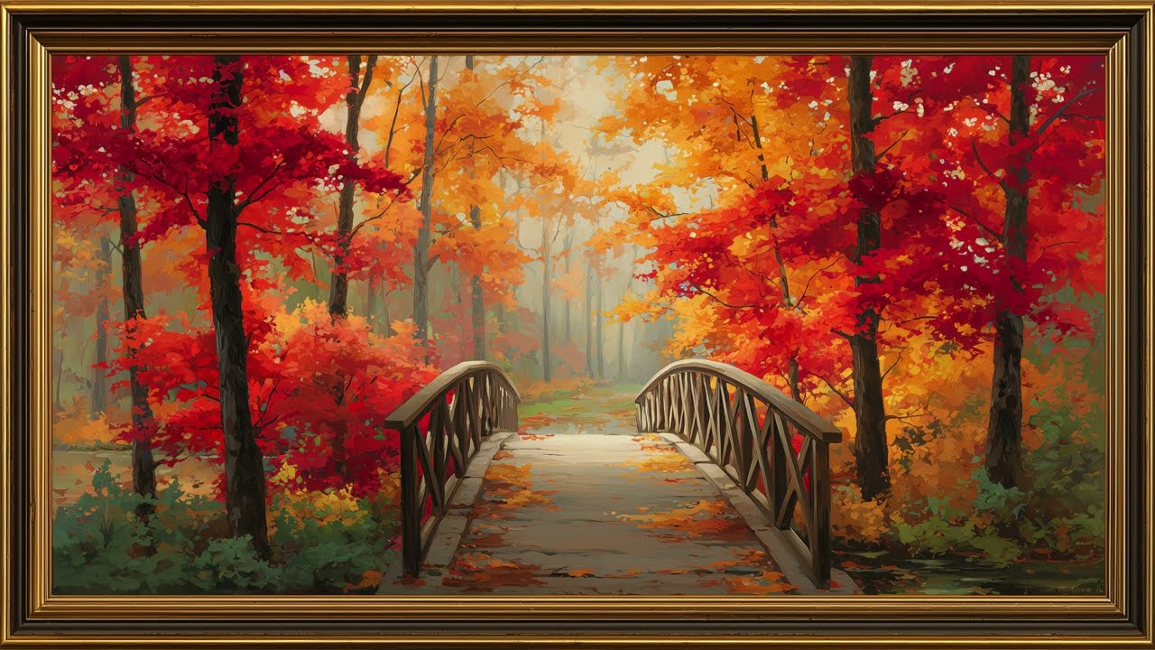 Charming Fall Bridge | Framed TV Art Hack | Ambient Screensaver for TV