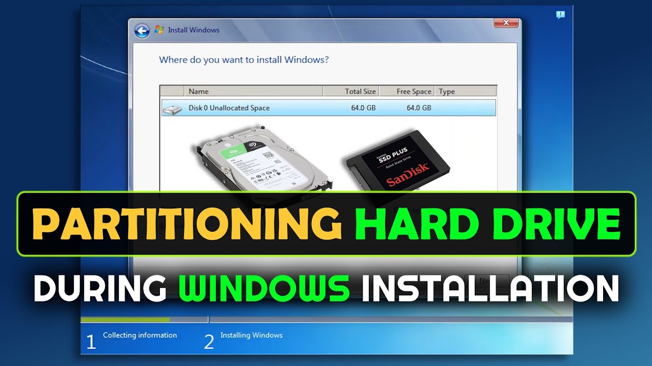 How To Partition Disk Drive During Windows Installation | Windows 7/8/10/11