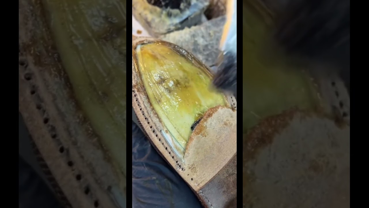 Adding half soles to lizard boots 🥾🦎1/3 #repairing #shoes #boots
