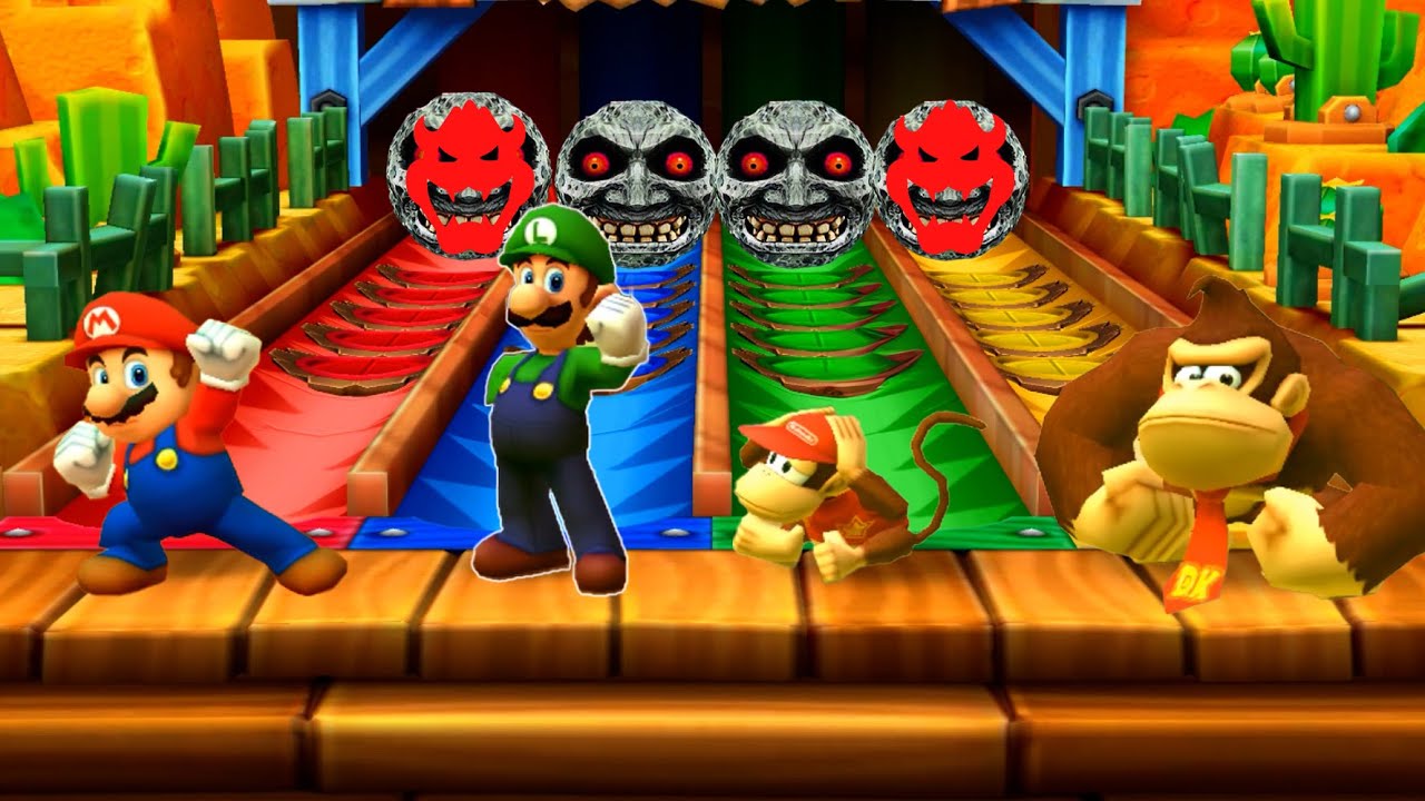 【マリオパーティスターラッシュ】ミニゲームマリオVsルイージVsドンキーコングVsディディーコング(最強CPU｢たつじん」)