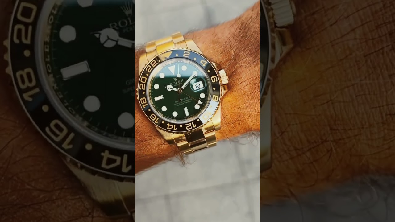 Rolex GMT oro, ghiera ceramica quadrante verde #rolex #gmt #rolexgmt