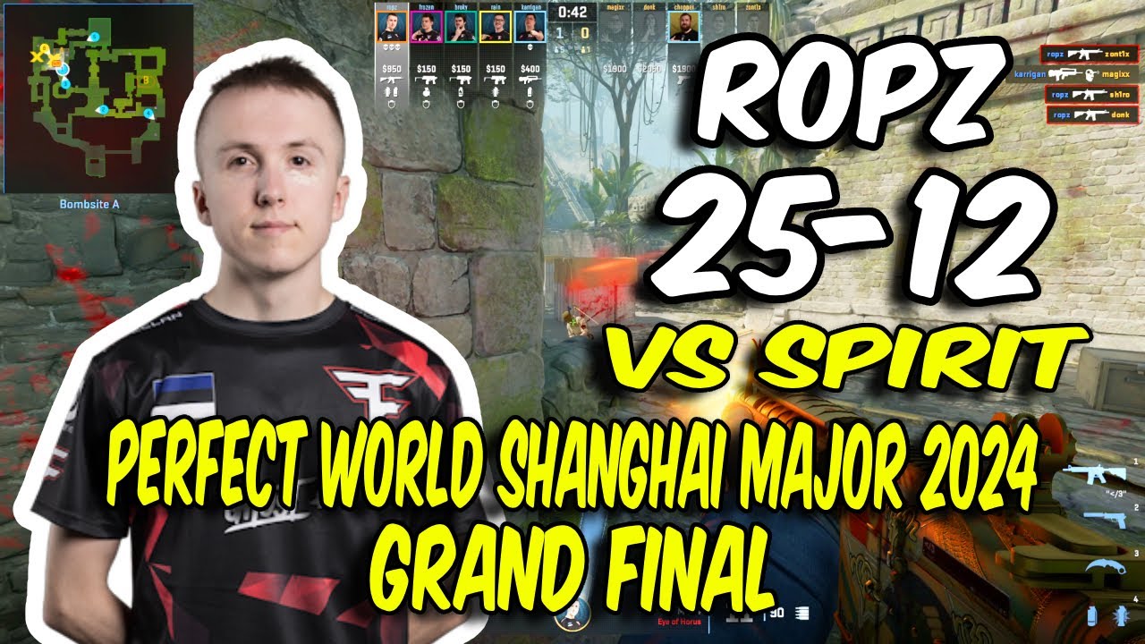 CS2 POV FaZe ropz (25/12) vs Spirit (Ancient) @ Perfect World Shanghai Major 2024 Grand final