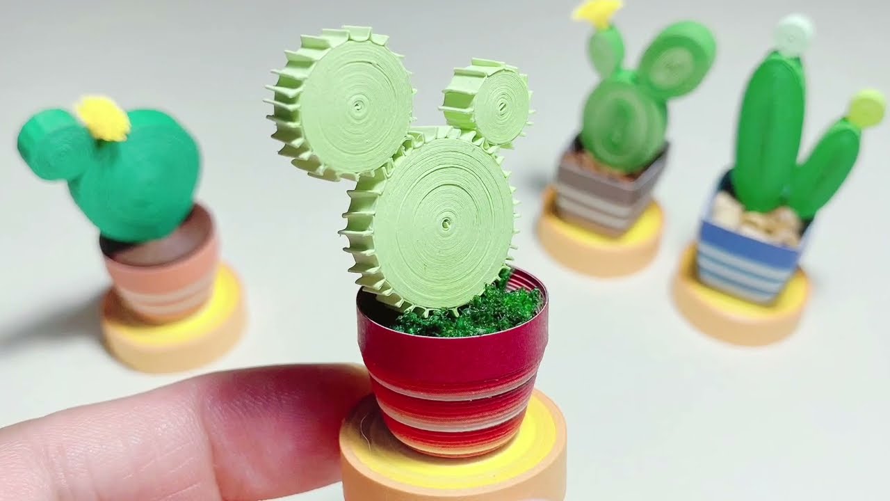Making paper cacti（衍纸仙人掌做法）-quillingart