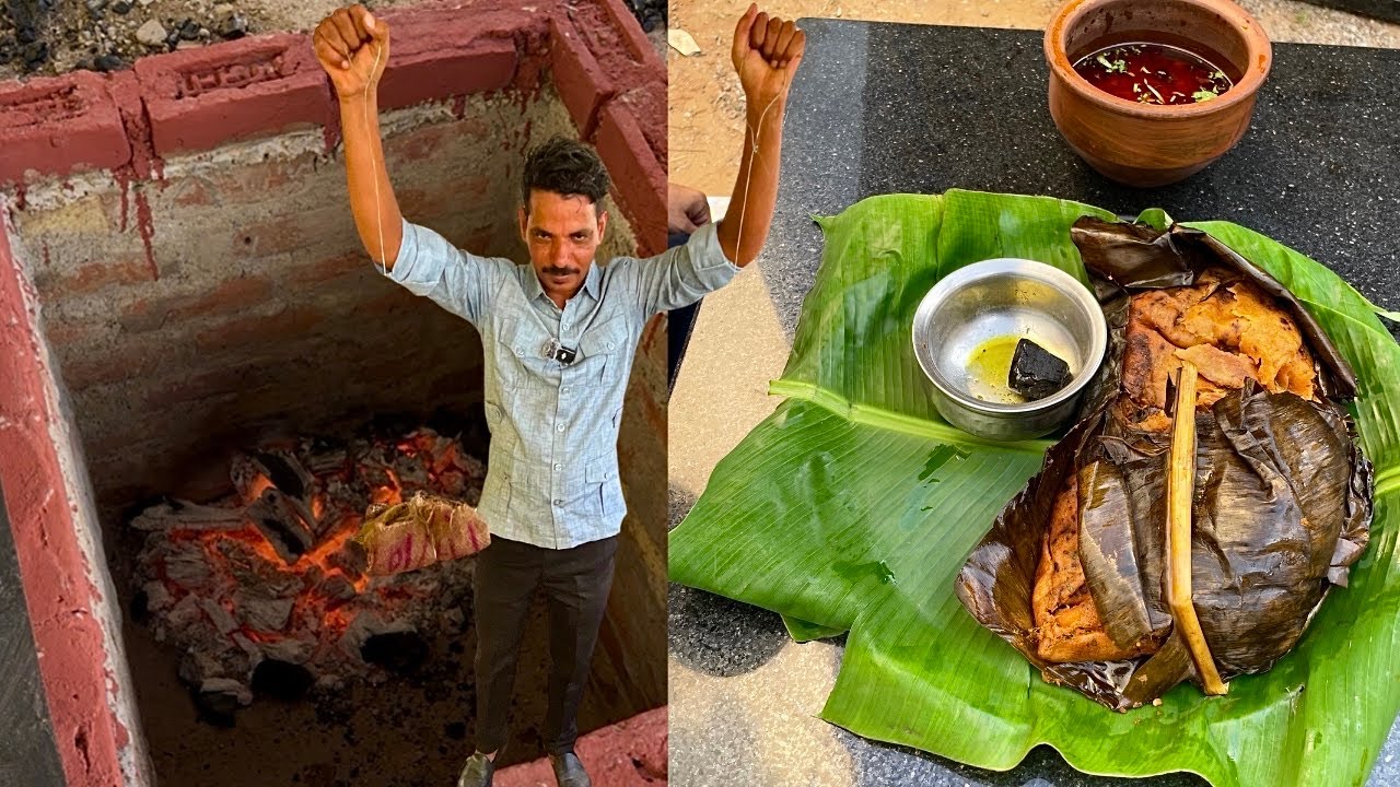 खड्डे में कोएलो पर 12 घंटो मे पकनें वाला अनोखा मटन 😮Rajasthani khad Maans Making 1st time in Jaipur